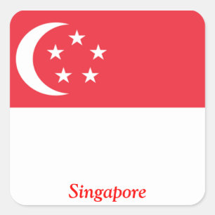 Sticker Carré Drapeau de Singapour