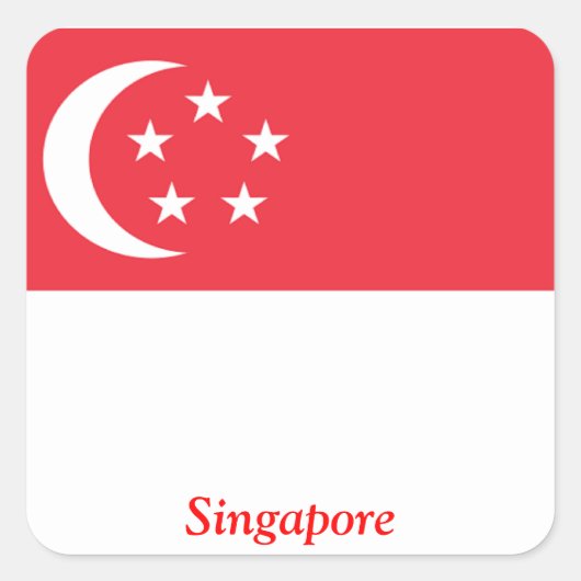 Sticker Carré Drapeau de Singapour (Devant)