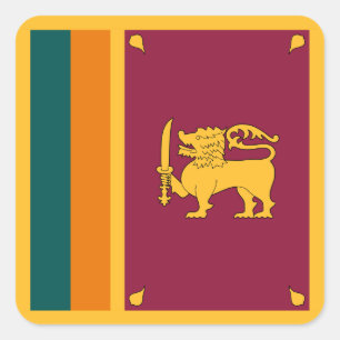 Sticker Carré Drapeau de Sri Lanka