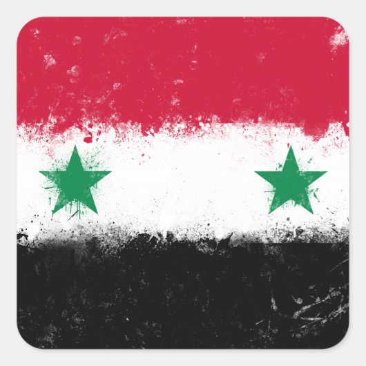 Sticker Carré Drapeau de Syrie (Devant)