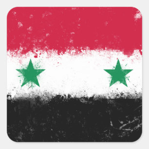 Sticker Carré Drapeau de Syrie