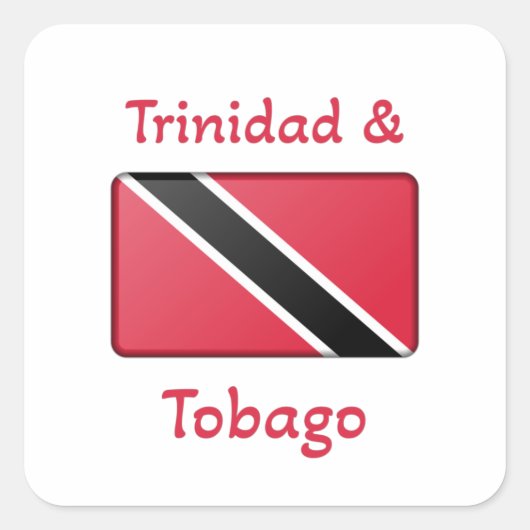 Sticker Carré Drapeau de Trinité-et-Tobago (Devant)