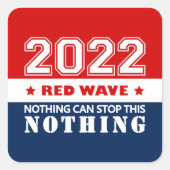 Sticker Carré Drapeau de voiture RED WAVE 2022 (Devant)