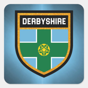 Sticker Carré Drapeau Derbyshire