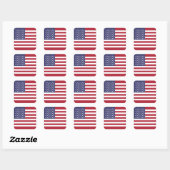 Sticker Carré Drapeau des États-Unis (Feuille)