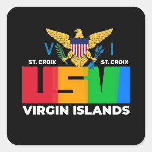 Sticker Carré Drapeau des îles Vierges américaines Sainte-Croi