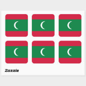 Sticker Carré Drapeau des Maldives (Feuille)