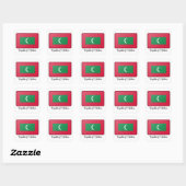 Sticker Carré Drapeau des Maldives (Feuille)