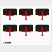 Sticker Carré Drapeau des Templiers (Feuille)