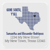 Sticker Carré Drapeau d'Etat bleu parti sud, Y'All Moving (Devant)
