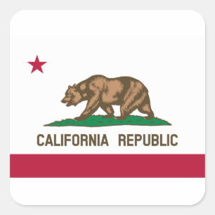 Sticker Carré Drapeau d'État de la République de Californie
