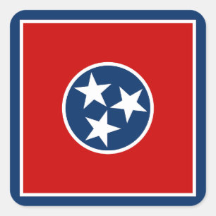 Sticker Carré Drapeau d'état du Tennessee
