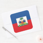 Sticker Carré Drapeau d'Haïti (Enveloppe)