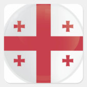 Sticker Carré Drapeau d'icône ronde de Géorgie (Devant)