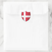 Sticker Carré Drapeau du bouclier d'argent du Danemark (Sac)