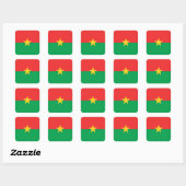 Sticker Carré Drapeau du Burkina Faso patriotique (Feuille)