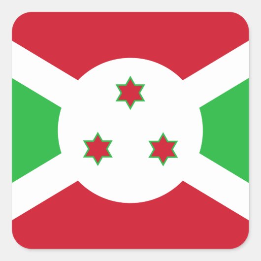 Sticker Carré Drapeau du Burundi (Devant)