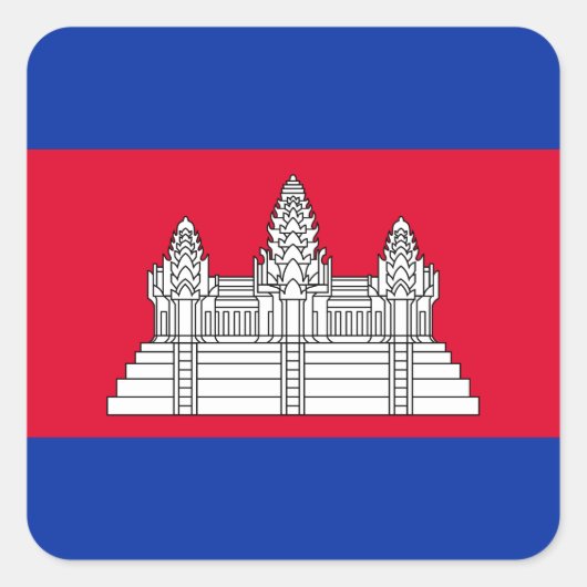 Sticker Carré Drapeau du Cambodge (Devant)