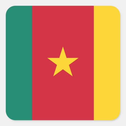 Sticker Carré Drapeau du Cameroun (Devant)