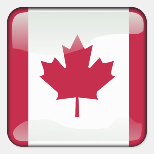 Sticker Carré Drapeau du Canada (Devant)