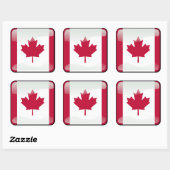 Sticker Carré Drapeau du Canada (Feuille)