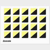 Sticker Carré Drapeau du capitalisme d'anarchie jaune et noir (Feuille)