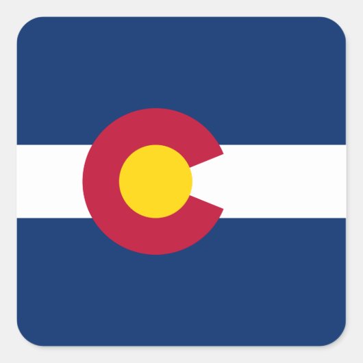 Sticker Carré Drapeau du Colorado (Devant)