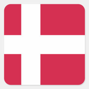 Sticker Carré Drapeau du Danemark