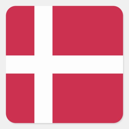 Sticker Carré Drapeau du Danemark (Devant)