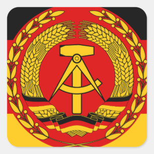 Sticker Carré Drapeau du der RDA (RDA) de l'Allemagne de l'Est -