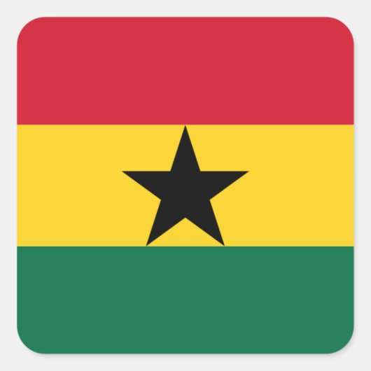 Sticker Carré Drapeau du Ghana (Devant)