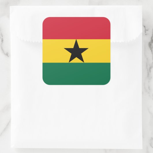 Sticker Carré Drapeau du Ghana (Sac)