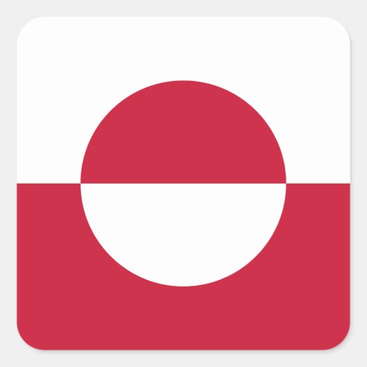 Sticker Carré Drapeau du Groenland (Devant)