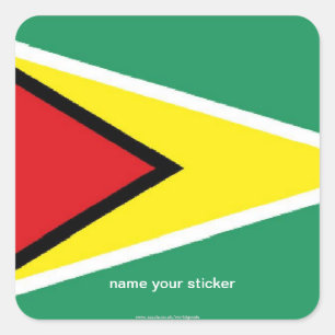 Sticker Carré Drapeau du Guyana