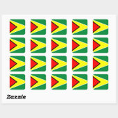Sticker Carré Drapeau du Guyana (Feuille)