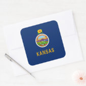 Sticker Carré Drapeau du Kansan, Drapeau du Kansas (Enveloppe)