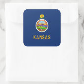 Sticker Carré Drapeau du Kansan, Drapeau du Kansas (Sac)