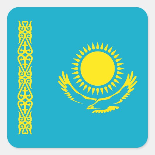Sticker Carré Drapeau du Kazakhstan (Devant)