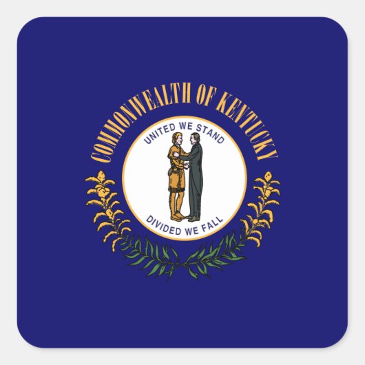 Sticker Carré Drapeau du Kentuckee (Devant)