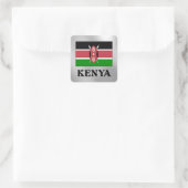 Sticker Carré Drapeau du Kenya (Sac)