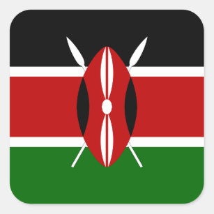Sticker Carré Drapeau du Kenya