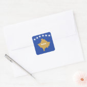 Sticker Carré Drapeau du Kosovo (Enveloppe)