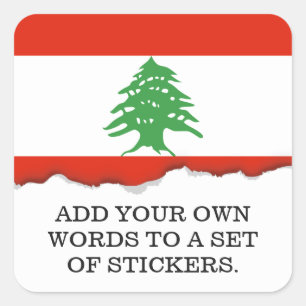 Sticker Carré Drapeau du Liban
