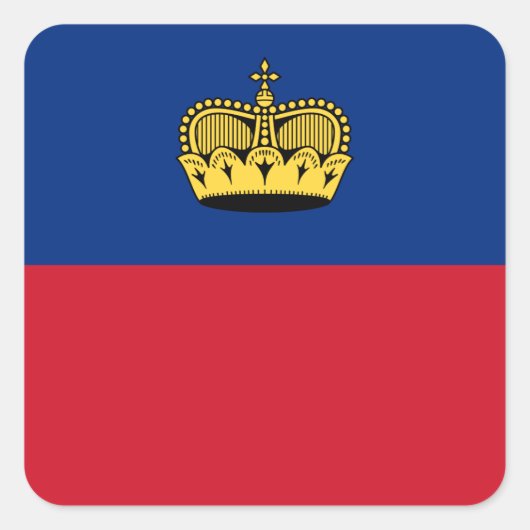 Sticker Carré Drapeau du Liechtenstein (Devant)