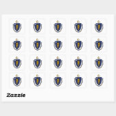 Sticker Carré Drapeau du Massachusetts (Feuille)