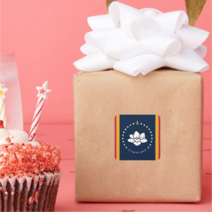 Sticker Carré Drapeau du Mississippi États-Unis