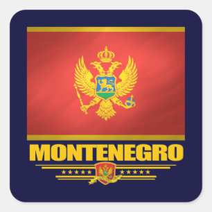 Sticker Carré Drapeau du Monténégro
