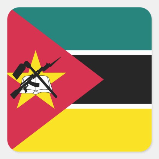 Sticker Carré Drapeau du Mozambique (Devant)