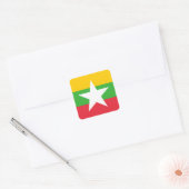 Sticker Carré Drapeau du Myanmar (Enveloppe)