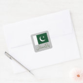 Sticker Carré Drapeau du Pakistan (Enveloppe)